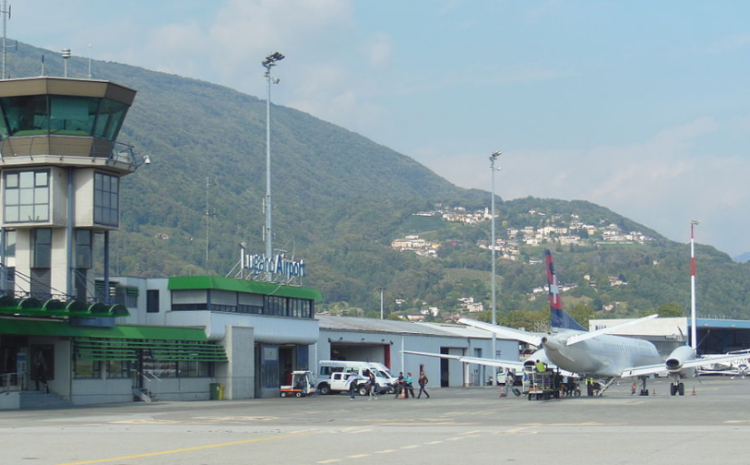 Lugano Airport gestrandet