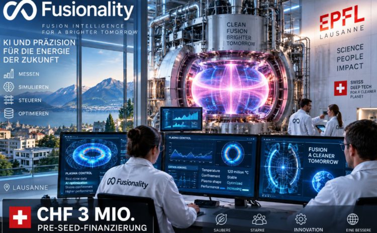 Das Lausanner Startup Fusionality entwickelt Mess-, Simulations- und Steuerungstechnologien für Fusionsanlagen und hat drei Millionen Franken Pre-Seed-Kapital erhalten. Symbolische KI-Illustration.
